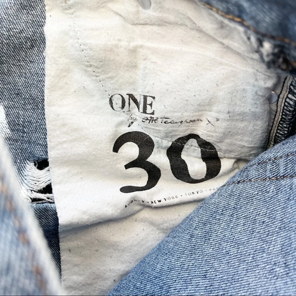 One Teaspoon x Free People Outlaws Distressed Denim Shorts